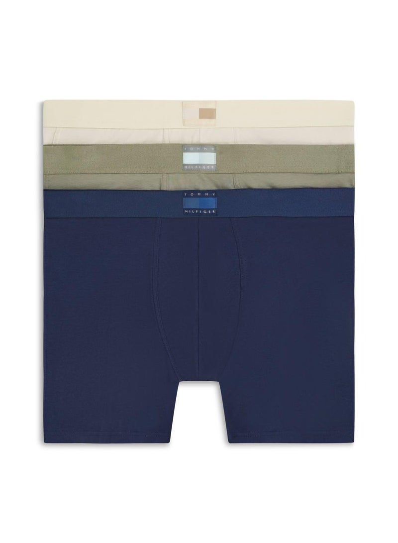 TOMMY HILFIGER 3 Pack Cotton Stretch Boxer Briefs - Image 1
