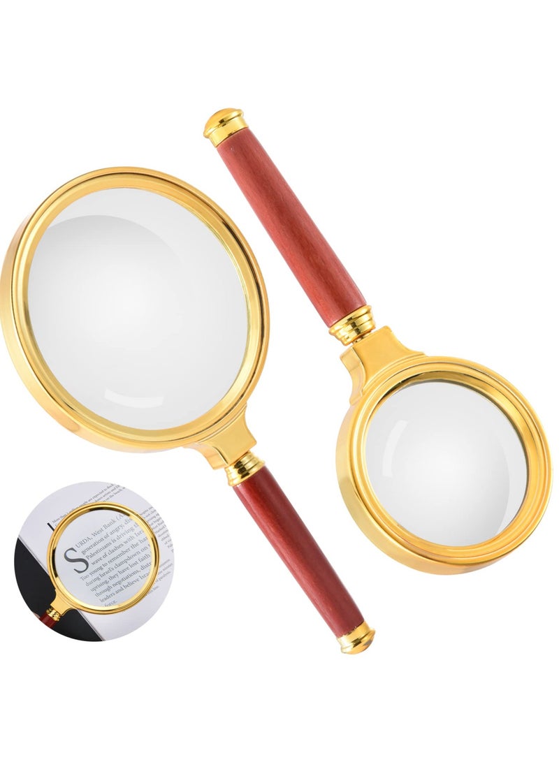 SOLARAE Magnifying Glass, 2 Pack 10X and 6X Handheld Magnifier for Hobbies Reading Work Coin Seniors Soldering Exploring Inspection Craft Jewelry, Kids Carry Travel Best Gift - Image 1