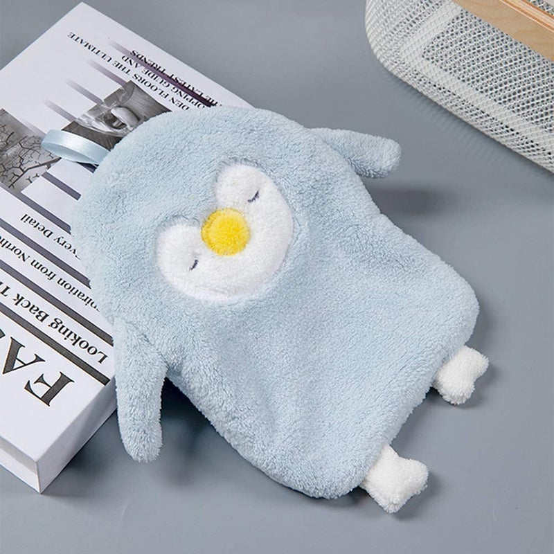 HEYOL Cute Penguin Chenille Hand Towels, Soft Coral Fleece Penguin Hand Bath Towel with Hanging Loop, hildren Hand Towel Quick Absorbent Hand Towel for Kitchen, Bathroom, Bedroom (Pack of 1) - Image 1