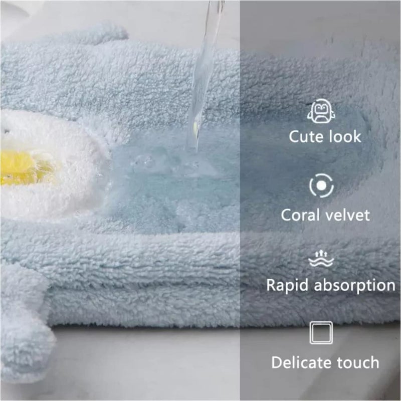 HEYOL Cute Penguin Chenille Hand Towels, Soft Coral Fleece Penguin Hand Bath Towel with Hanging Loop, hildren Hand Towel Quick Absorbent Hand Towel for Kitchen, Bathroom, Bedroom (Pack of 1) - Image 5