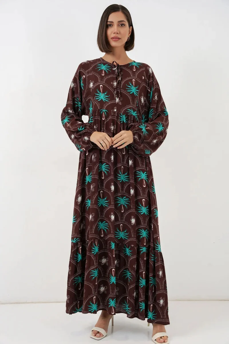 بيغ دارت BDART Tropical Printed Maxi Dress with Button Closure