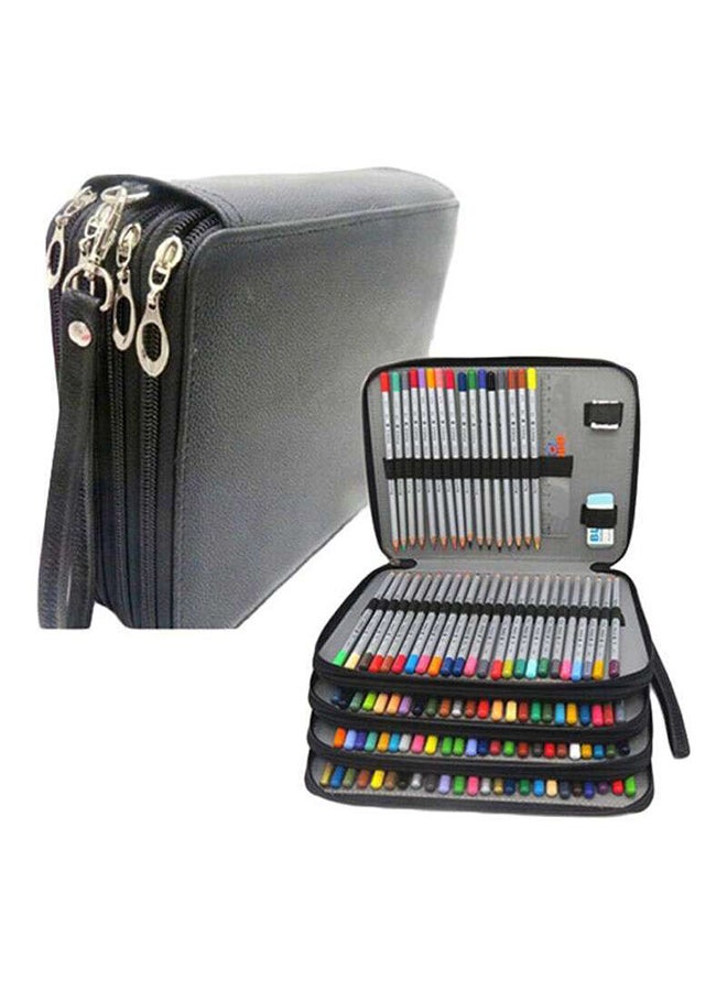 Loquat Large Capacity School Pencil Case Bag Box Black