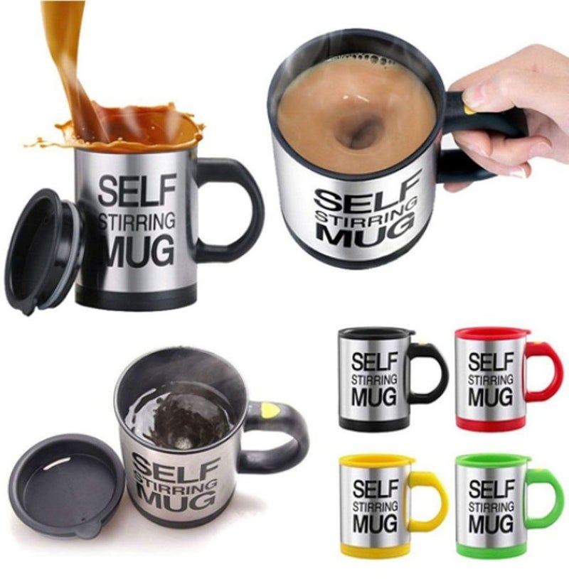 SENVIL Self Stirring Mug – Automatic Coffee Mixing Cup – 400ml Stainless Steel Electric Mug, Fast Self Stirring, Portable Travel Coffee & Milk Mixer, Easy to Use Lazy Mug for Office, Kitchen & Gift - Image 1