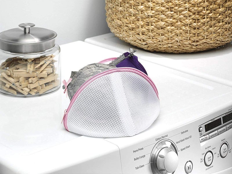 Divik Divik 2Pcs Mesh Laundry Bags Bra Sock Lingerie Saver Mesh Net Wash Bag Pouch Basket Laundry Washing Zipped Lingerie Undergarments Bag  - Image 4