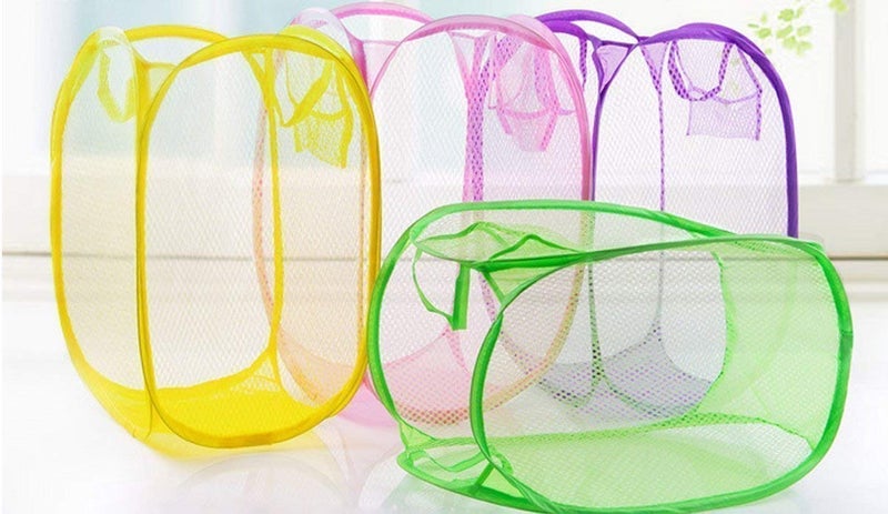 Kuber Industries Pack of 4 Nylon Mesh Laundry Basket, 30 LTR,CTKNEW211 - Image 1