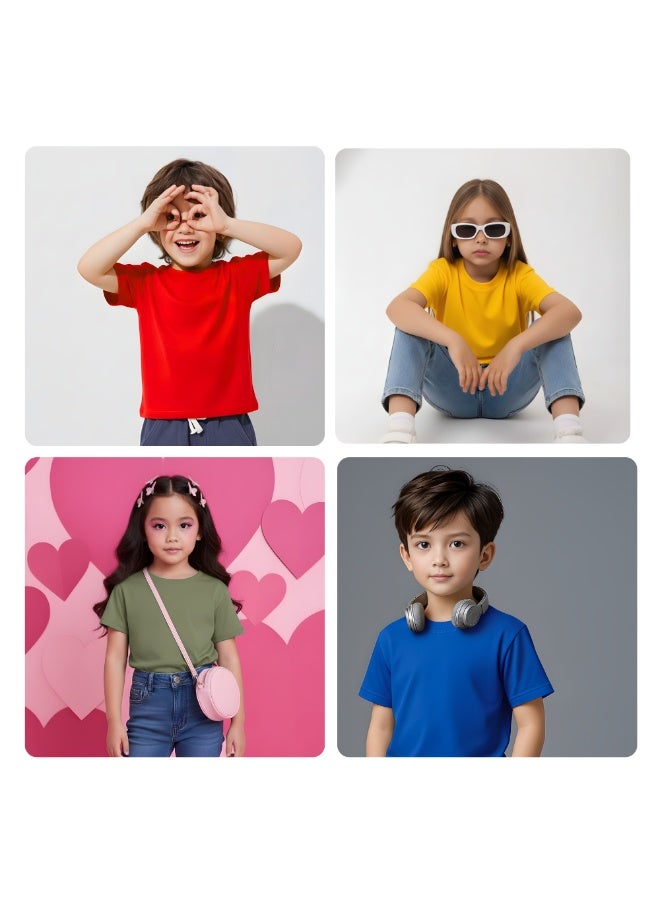 NENOUSH Kids Unisex T-Shirt For Boys & Girls | Soft Cotton Half Sleeve Tee | Comfortable Round Neck Everyday Wear | Casual Outfit For School,Play - Image 2