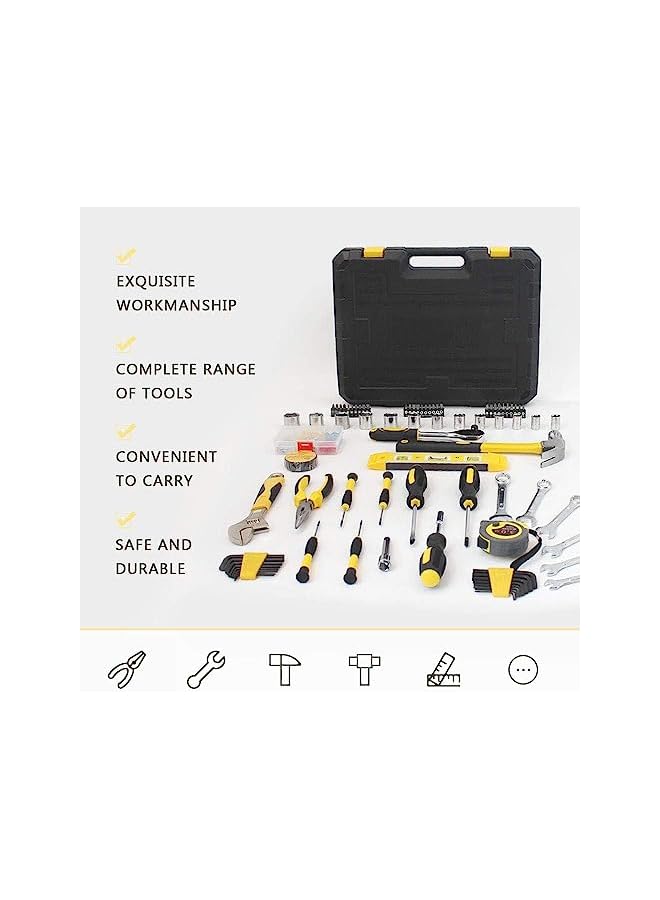 PROMASS مجموعة أدوات ميكانيكية منزلية صغيرة - مجموعة صندوق أدوات مكونة من 108 قطعة، مجموعة أدوات أساسية للمنزل، مجموعة أدوات للسيارة، مجموعة أدوات يدوية ميكانيكية، مجموعة أدوات للمنزل - Image 4