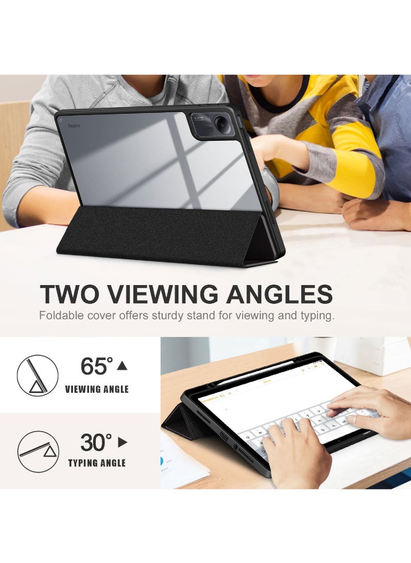 حافظة لهاتف Xiaomi Redmi Pad SE 11 بوصة غطاء مقاوم للصدمات مع غطاء خلفي شفاف شفاف لهاتف Xiaomi Redmi Pad SE 2023 Auto Wake/Sleep