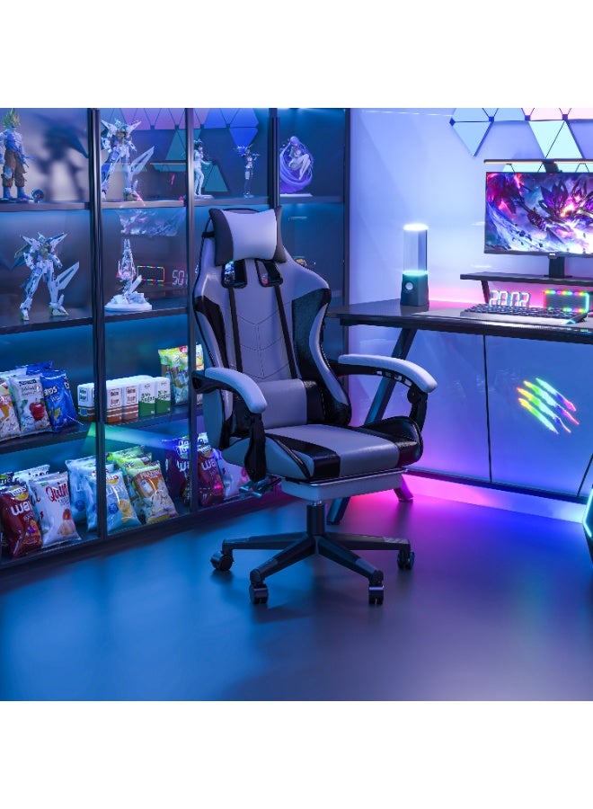 JANTENS Gaming Chair For Home and Office Ergonomic Chair for Adults High Back Reclining Function Computer Office PC Leather Chair Height and Angle Adjustable Neck and Lumbar Support Video Game Chair - Image 1