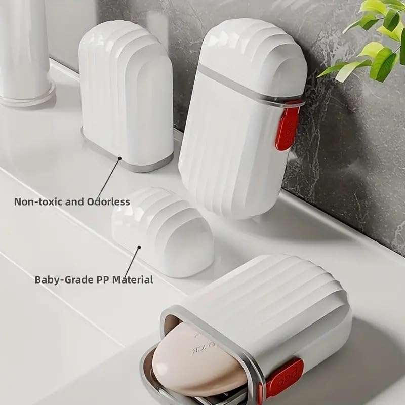 Style Keepers 2 Pack Travel Toothbrush Holder Travel Soap Case Travel Soap Container Dish Tray Portable Box Leak Proof Toothpaste Storage Kit for Traveling Bathroom Camping School Gym Outdoor 2 Piece - Image 2