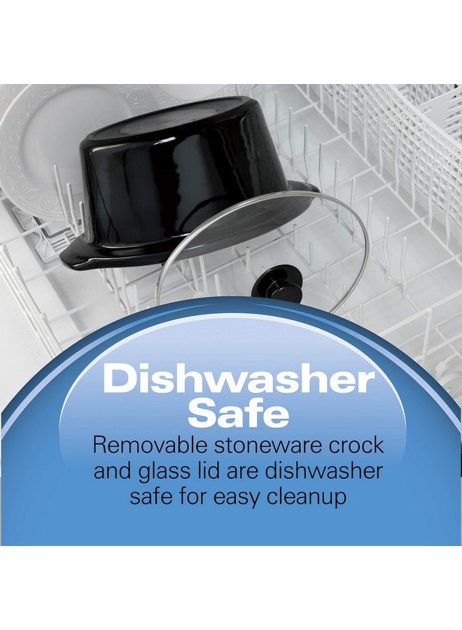 هاملتون بيتش التجارية طنجرة هاميلتون بيتش البطيئة سعة 3 كوارت مع وعاء وغطاء آمنين للغسل في غسالة الأطباق، لون أسود غير لامع (33231) - Image 4