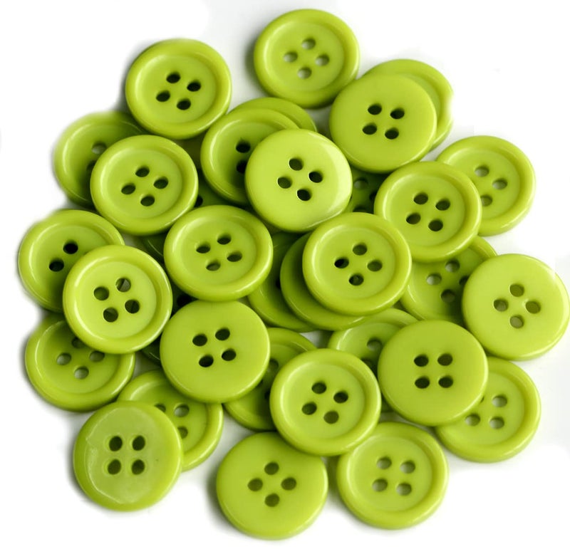 GANSSIA 15mm 58 inch Sewing Buttons for Sewing Flatback Green Buttons Crafts DIY Pack of 160 PCS