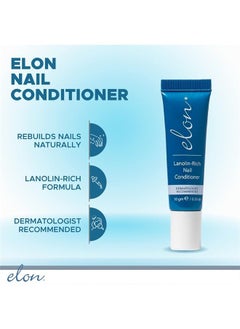Elon Lanolin-Rich Nail Conditioner, Strengthens Nails & Protects Cuticles, Recommended by Dermatologists & Podiatrists (10g tube)  - Image 2