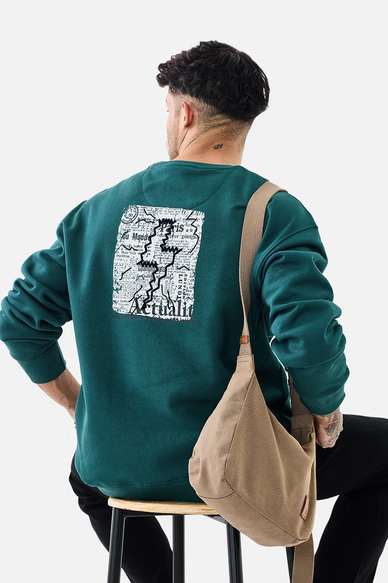 SNITCH سويت شيرت فضفاض مطرز ببرق