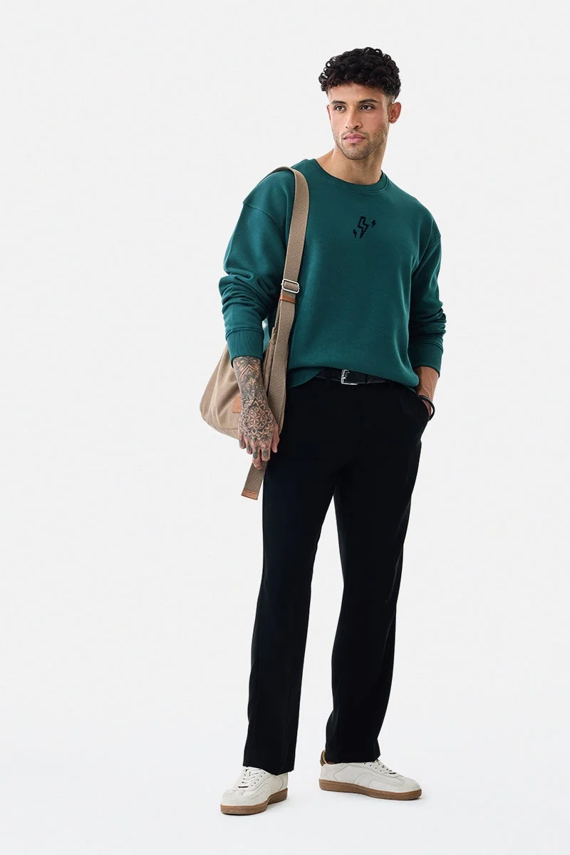 سنيتش سويت شيرت فضفاض مطرز ببرق