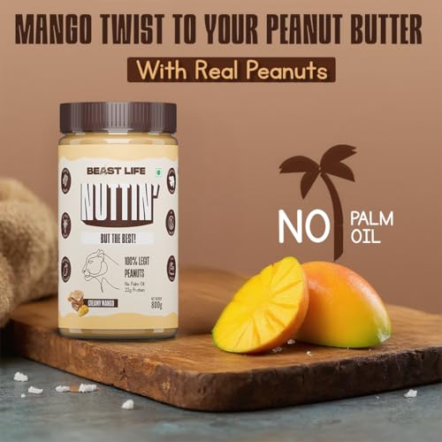 BeastLife Creamy Mango Peanut Butter | 24.5 G Protein | 800 gm | 100% Peanuts, High Protein | Zero Palm Oil | Non‑GMO Nut Butter | Fitness-Friendly Spread | Zero Cholesterol - Image 3