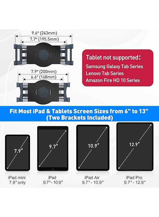 erorex Retail Kiosk Ipad Stand 360° Rotating Commercial Tablet Stand 6 13 Inch Ipad Mini Pro Business Tablet Holder Swivel Design For Store Pos Office Showcase Reception Kitchen Desktop Black - Image 3