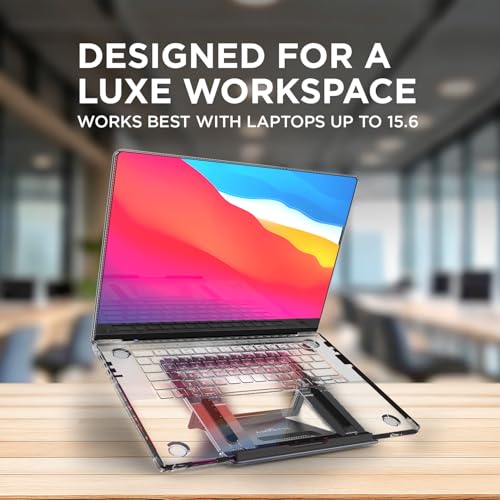Amkette Ergo View Luxe Metal Laptop Stand, Premium Laptop Stand for MacBook and laptops up to 39.62 cm (15.6 inches), Strong and Durable Ergonomic Design with Flannel Carry Bag (Space Grey) - Image 2