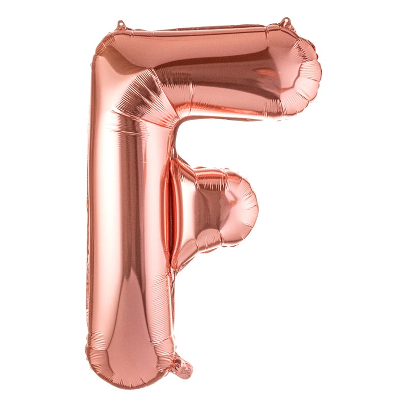 Restaurantware-Balloonify 40 Inch Letter Balloon, 1 Large Alphabet Party Balloon - Letter F, Self-Sealing, Rose Gold Foil Mylar Balloon, Hanging Loop, Decoration For Birthday, Wedding, Or Graduation - Image 1