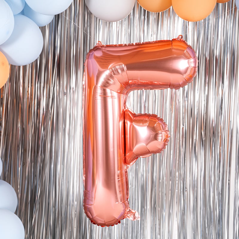 Restaurantware-Balloonify 40 Inch Letter Balloon, 1 Large Alphabet Party Balloon - Letter F, Self-Sealing, Rose Gold Foil Mylar Balloon, Hanging Loop, Decoration For Birthday, Wedding, Or Graduation - Image 3