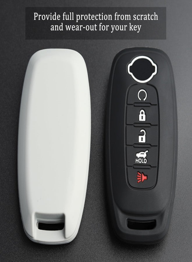 TANDRIVE 5-Button Key Fob Cover for 2023 2024 2025 Nissan Rogue Pathfinder and 2024 2025 Sentra, Silicone, 2-Pack, Black and Gray - Image 4