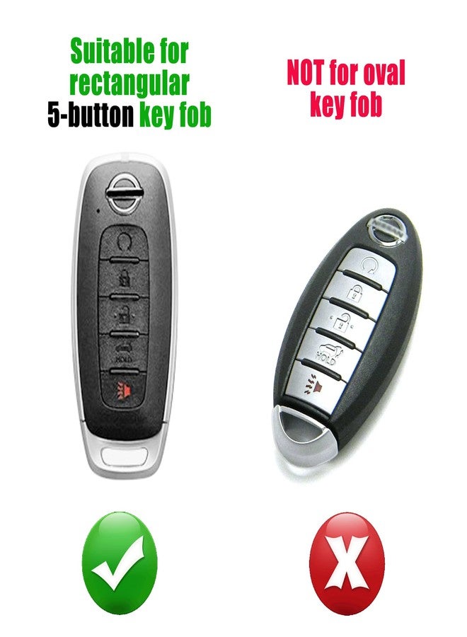 TANDRIVE 5-Button Key Fob Cover for 2023 2024 2025 Nissan Rogue Pathfinder and 2024 2025 Sentra, Silicone, 2-Pack, Black and Gray - Image 2