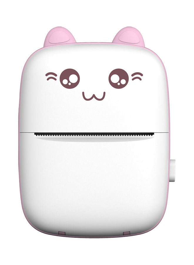 Mini Portable Thermal Printer with 1 Roll Paper Pink/White - Image 2