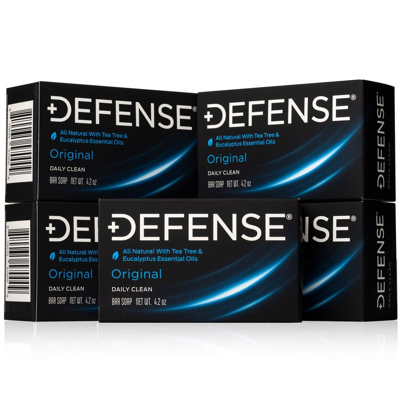 Defense Soap 5pk All Natural Tea Tree Bar Soap for Men Made by Wrestlers with Tea Tree Oil Eucalyptus Oil to Promote Healthy Skin