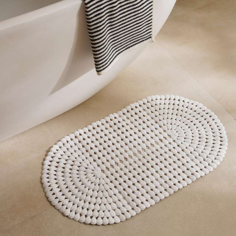 Pan Home حصيرة استحمام إيسينتو للمنزل، بيضاء، 38x68 سم