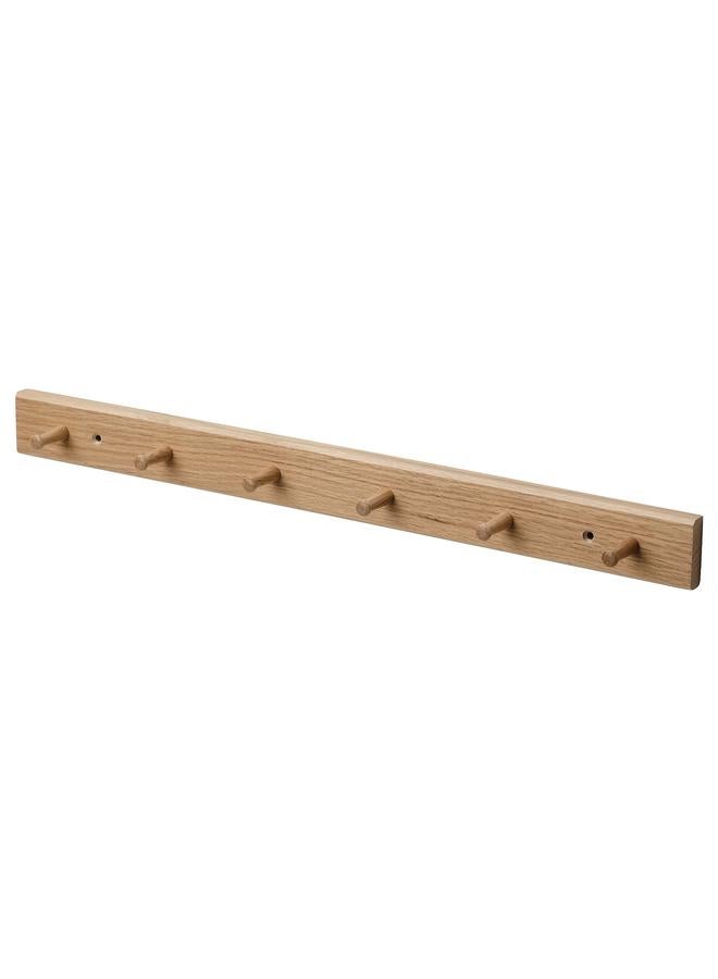 Rack with 6 knobs, oak  - Image 1
