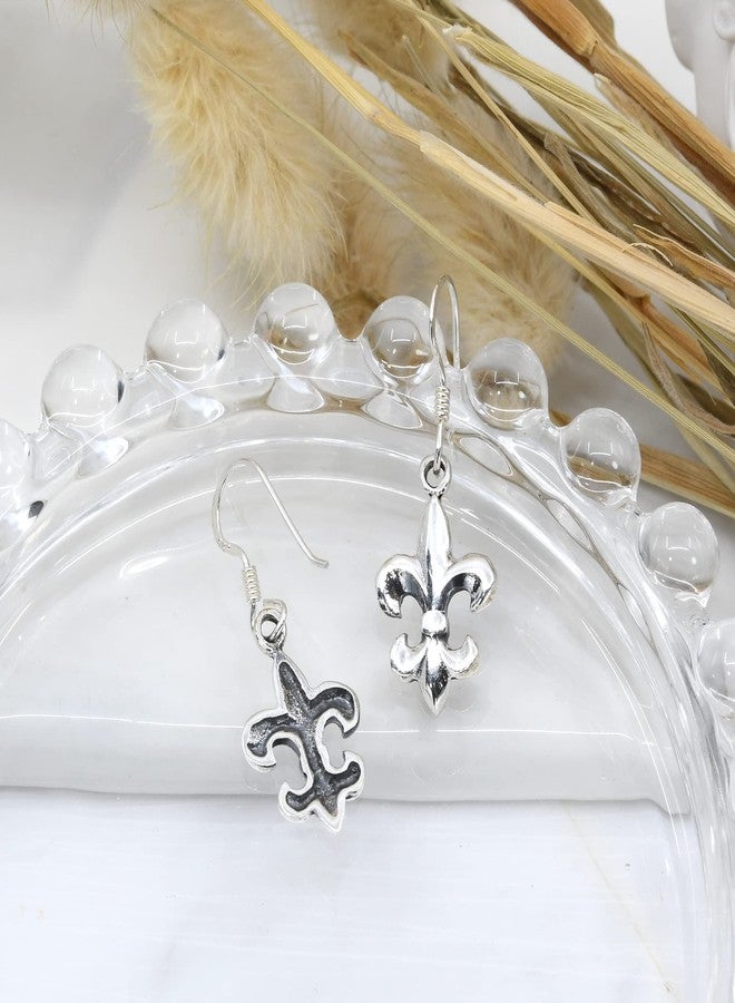 ايرافيدا أقراط متدلية أنيقة على شكل زهرة الزنبق من الفضة الإسترليني عيار 925 من إيرافيدا | أقراط متدلية كلاسيكية من الفضة الإسترليني للنساء | هدية مجوهرات - Image 2