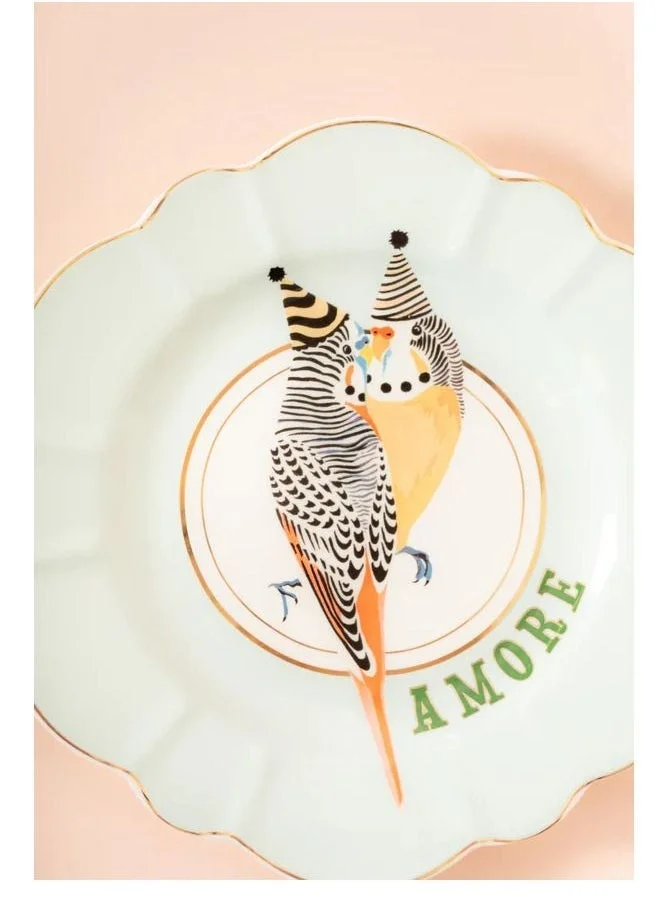 YVONNE ELLEN Parrots Flower Shaped Plate, 23cm