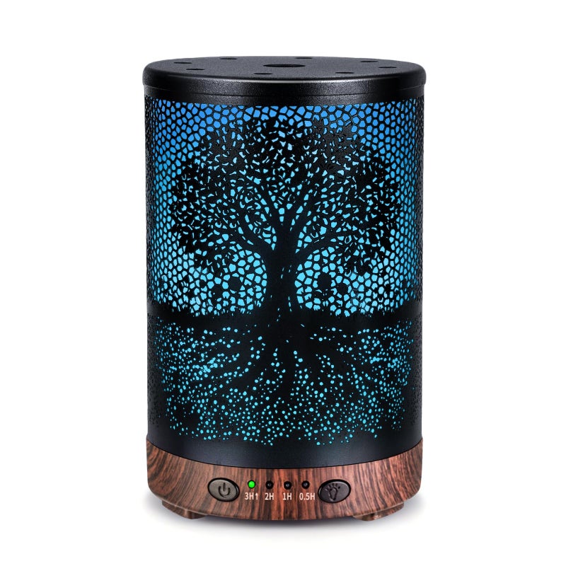 JOYOLO Essential Oil Diffuser 120ML Metal Aromatherapy Diffuser with Timer Cool Mist Humidifier with Auto ShutOff 7 Color Lights for Home Office Spa Life Tree - Image 2