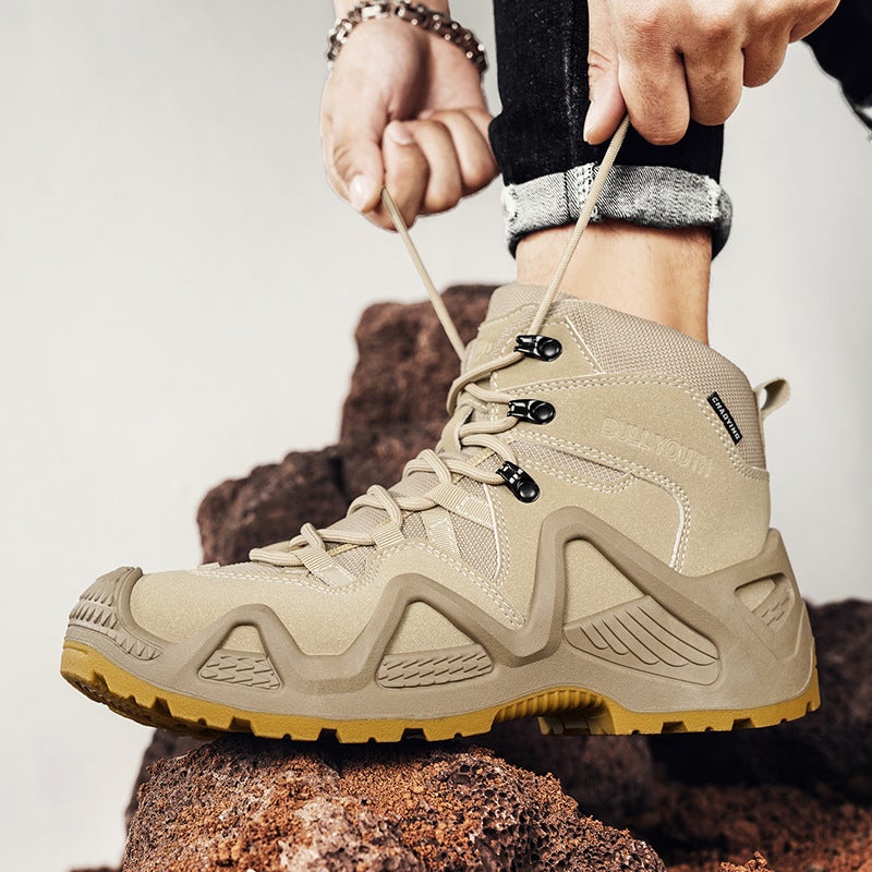High-Top Tactical Boots Hard-Soled Wear-Resistant Desert Boots Outdoor Sports Combat Boots Casual Training Boots Breathable Hiking Shoes For Men - Image 5