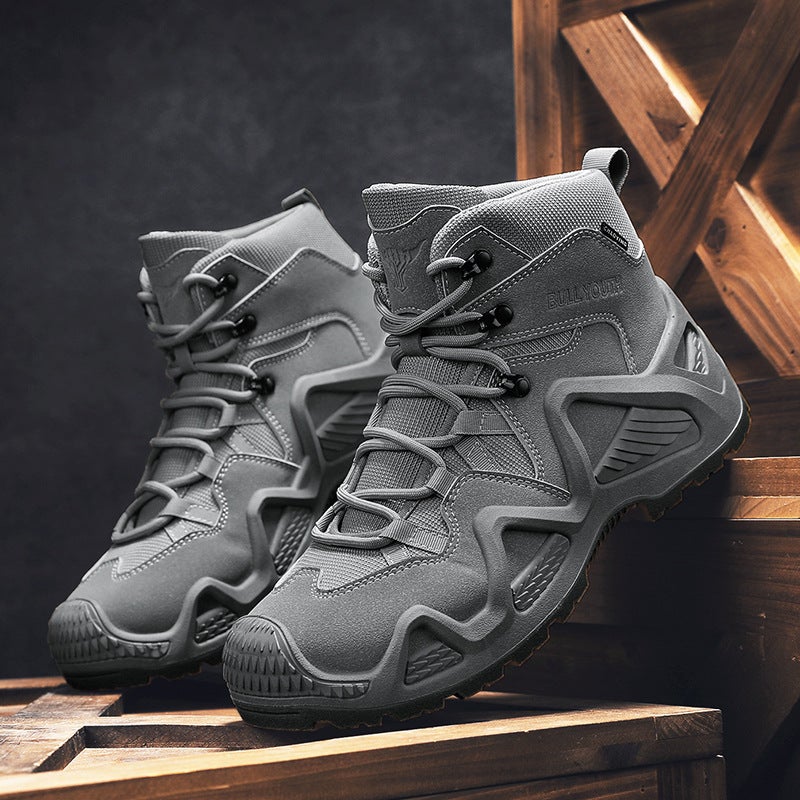 High-Top Tactical Boots Hard-Soled Wear-Resistant Desert Boots Outdoor Sports Combat Boots Casual Training Boots Breathable Hiking Shoes For Men - Image 3