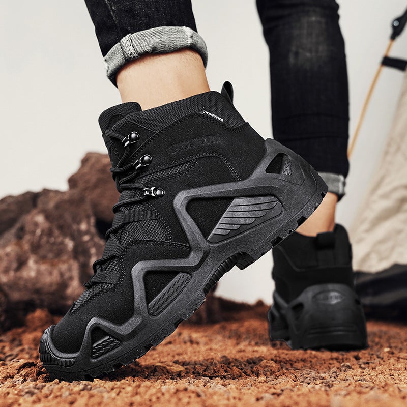 High-Top Tactical Boots Hard-Soled Wear-Resistant Desert Boots Outdoor Sports Combat Boots Casual Training Boots Breathable Hiking Shoes For Men - Image 4