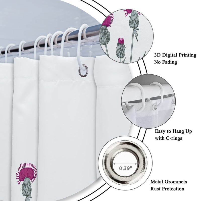 ريديكور رايديكور كشك الستار دش زهرة البرية 36Wx72H بوصة الحدود الحدودية النباتية الباقة باقة نباتات المياه المائية. - Image 4