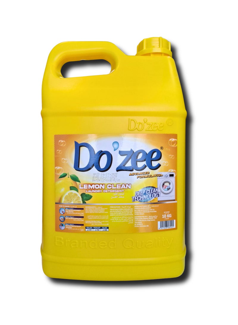 Do'zee Lemon Clean Liquid Laundry Detergent, 10 Liters - Image 4