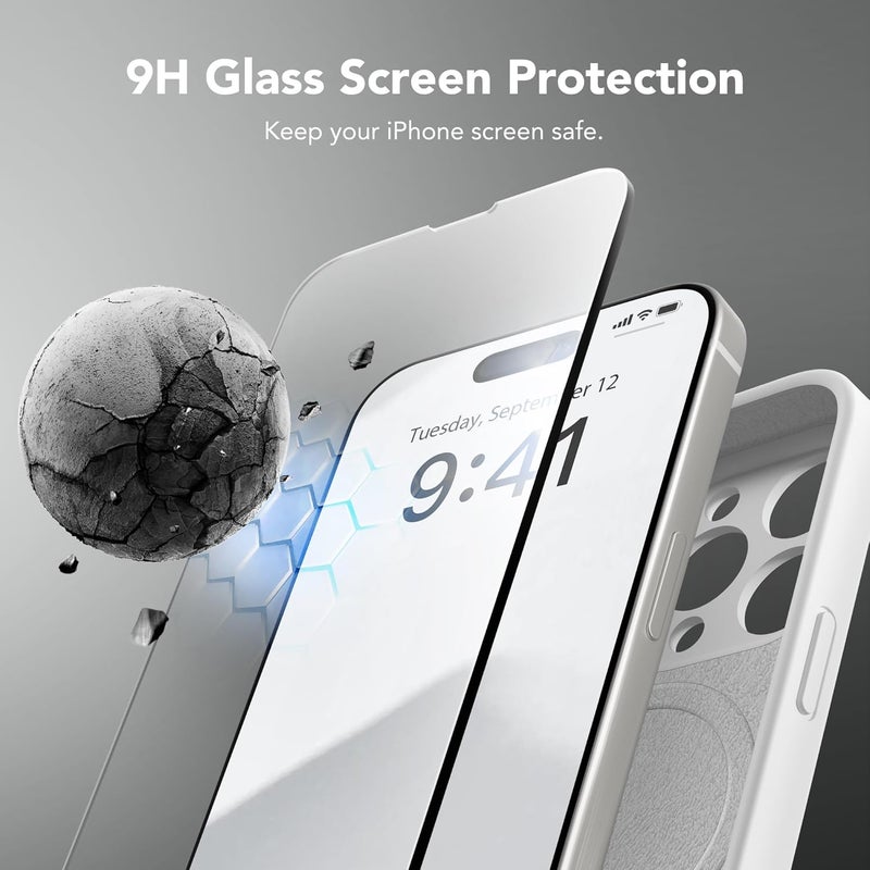 SUYDANBOX Magnetic for iPhone 14 Pro Max Case, Compatible with MagSafe, [Full Camera Protection][Screen Protector] Silicone Shockproof Protective Phone Case for iPhone 14 Pro Max 6.7", White - Image 4
