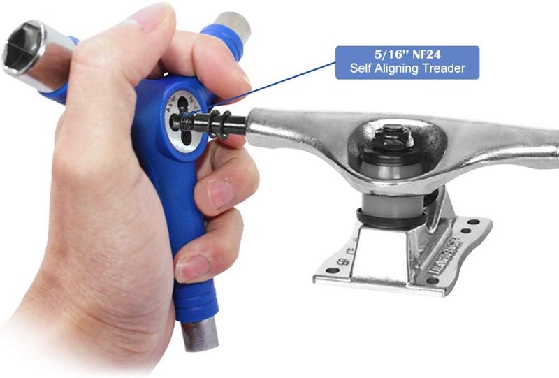 Sonku Blue All-in-One Skateboard Tool, Multifunctional Portable Skateboard T-Tool and Y-Tool Accessory with Screwdriver Wrench Storage in A Bag - Image 5