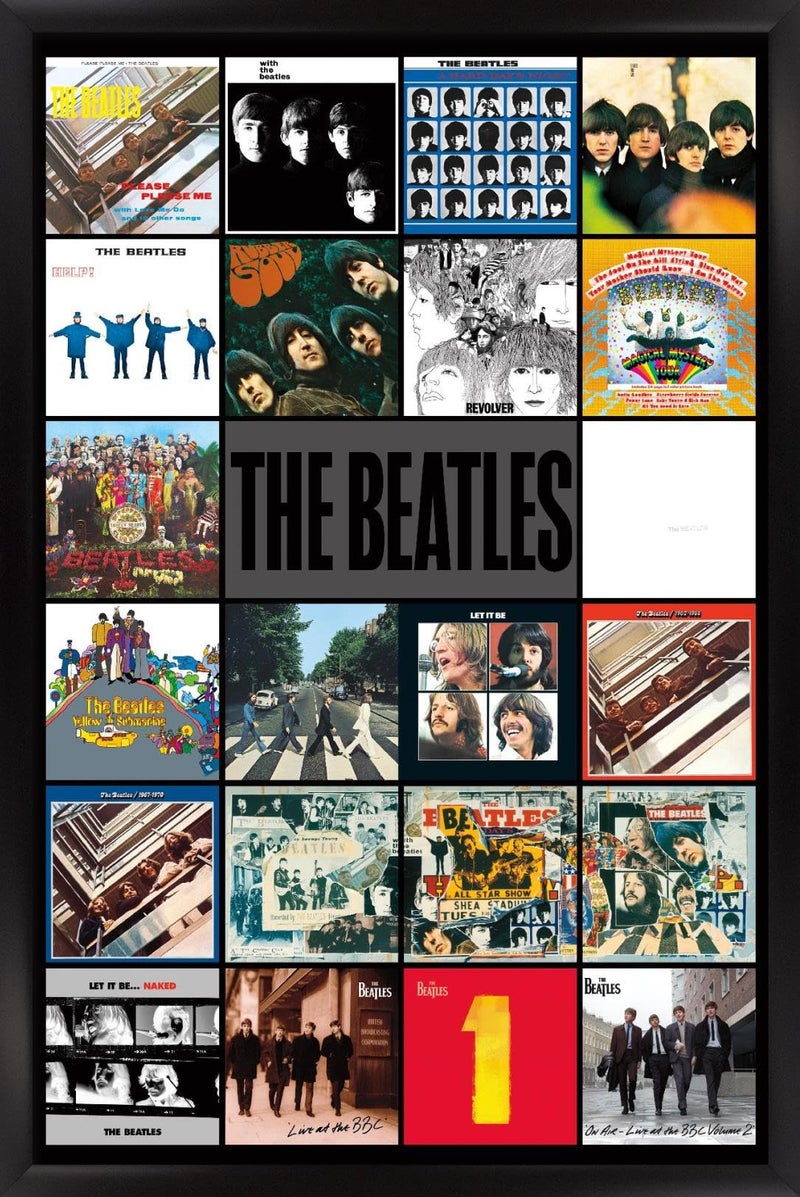 Trends International 24X36 The Beatles  Albums Wall Poster 24 x 36 Black Framed Version