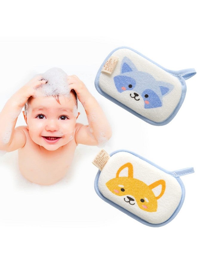 Hokoad Baby Bath Sponge, 2 Pack Cartoon Animal Style Baby Sponge for Bathing, Infants Bath Sponge Ultra Soft & Absorbent Natural and Safe Great for Sensitive Skin, for Boys & Girls (Raccoon) - Image 1