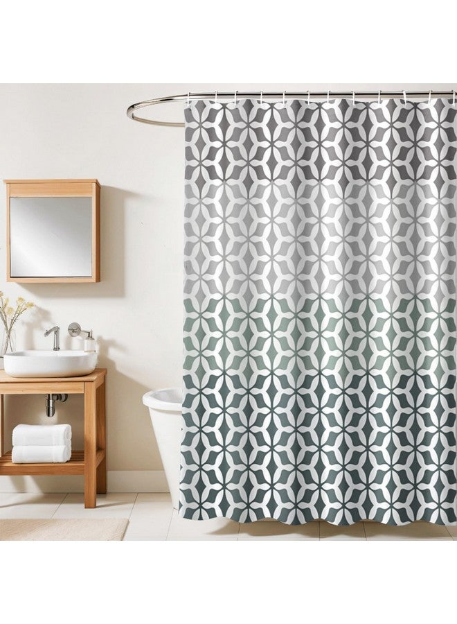 HOMETHREADS HOMETHREADS Embrace Luxury with Our 6.5-Feet Long Premium Polyester Shower Curtain with 12 Hooks for a Lavish Bathroom Ambiance | Stylish, Splendid, and Perfectly Sized (180x200cm, Four_Shade)  - Image 1