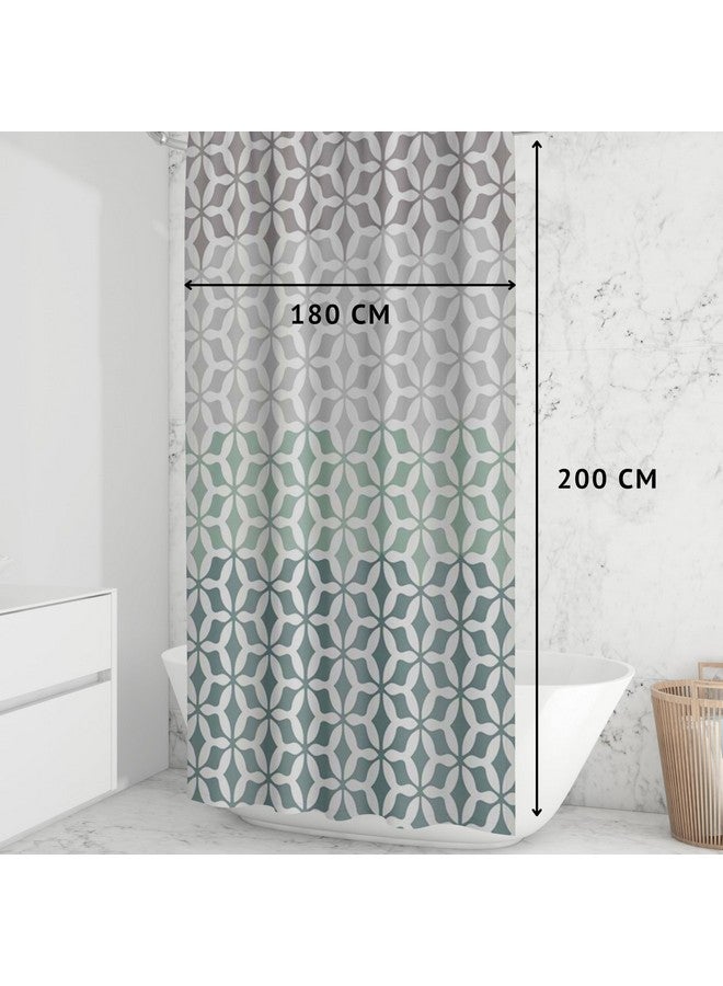 HOMETHREADS HOMETHREADS Embrace Luxury with Our 6.5-Feet Long Premium Polyester Shower Curtain with 12 Hooks for a Lavish Bathroom Ambiance | Stylish, Splendid, and Perfectly Sized (180x200cm, Four_Shade)  - Image 2