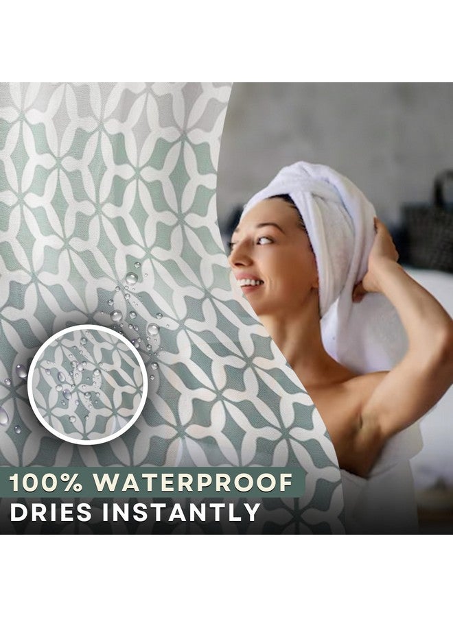 HOMETHREADS HOMETHREADS Embrace Luxury with Our 6.5-Feet Long Premium Polyester Shower Curtain with 12 Hooks for a Lavish Bathroom Ambiance | Stylish, Splendid, and Perfectly Sized (180x200cm, Four_Shade)  - Image 5
