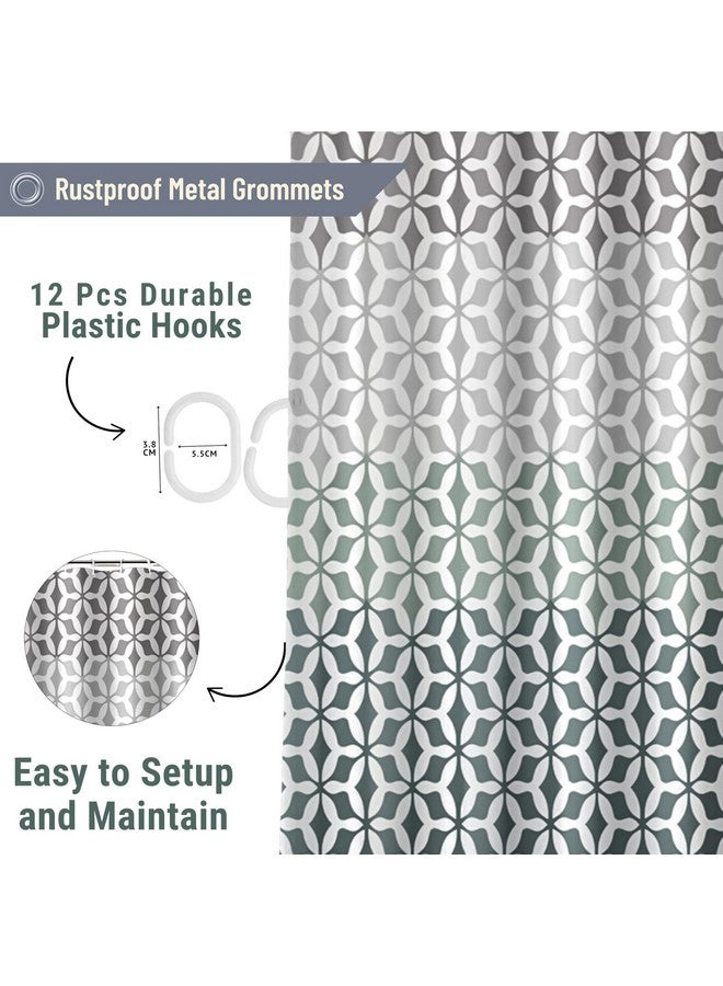 HOMETHREADS HOMETHREADS Embrace Luxury with Our 6.5-Feet Long Premium Polyester Shower Curtain with 12 Hooks for a Lavish Bathroom Ambiance | Stylish, Splendid, and Perfectly Sized (180x200cm, Four_Shade)  - Image 4