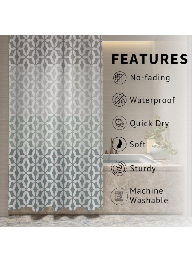 HOMETHREADS HOMETHREADS Embrace Luxury with Our 6.5-Feet Long Premium Polyester Shower Curtain with 12 Hooks for a Lavish Bathroom Ambiance | Stylish, Splendid, and Perfectly Sized (180x200cm, Four_Shade)  - Image 3