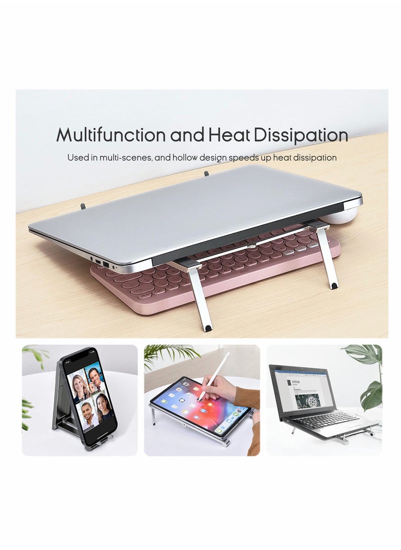 Y&D - Laptop Stand, Portable 3-in-1 Multi-Function Foldable Device Holder, Pocket Size Adjustable fit Your Phone, Tablet, and Laptop(15.6'' Below), Multi Angles Aluminum Ergonomic - Image 1