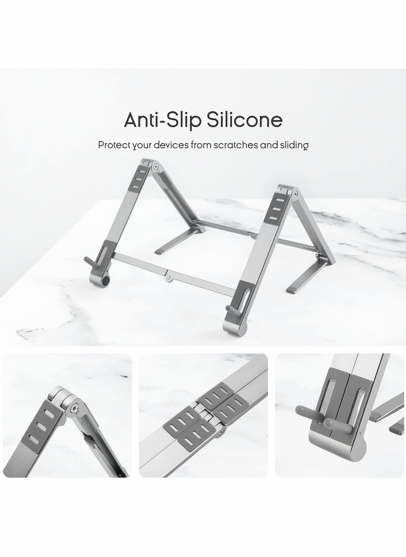 Y&D - Laptop Stand, Portable 3-in-1 Multi-Function Foldable Device Holder, Pocket Size Adjustable fit Your Phone, Tablet, and Laptop(15.6'' Below), Multi Angles Aluminum Ergonomic - Image 1