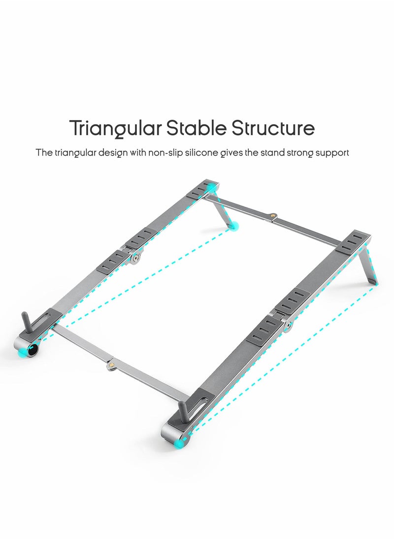 Y&D - Laptop Stand, Portable 3-in-1 Multi-Function Foldable Device Holder, Pocket Size Adjustable fit Your Phone, Tablet, and Laptop(15.6'' Below), Multi Angles Aluminum Ergonomic - Image 1